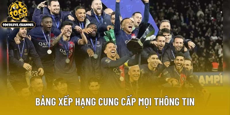 Bảng xếp hạng cung cấp mọi thông tin