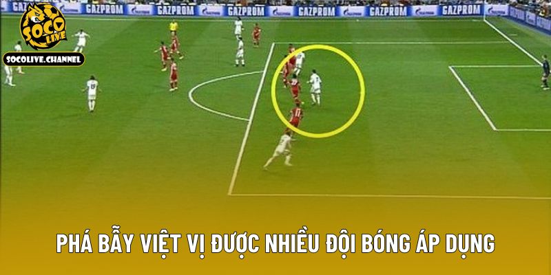 Phá bẫy việt vị được nhiều đội bóng áp dụng